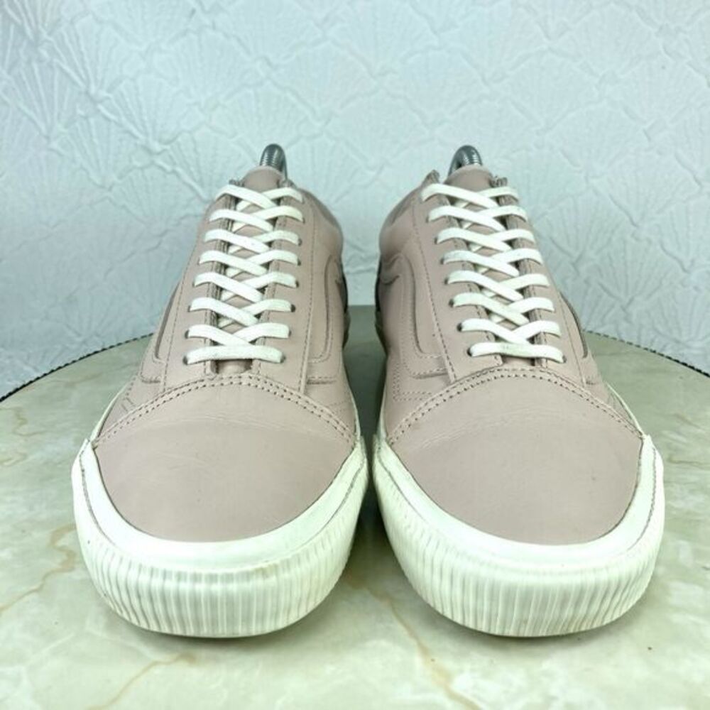 Vans Old Skool Sneakers Women 9.5 Pink Leather Classic Low Top Skate Retro Shoes - Picture 4 of 13